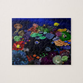 Kunst voor kleurrijk koraal en visrif legpuzzel