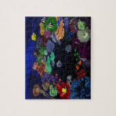 Kunst voor kleurrijk koraal en visrif legpuzzel (Verticaal)