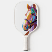 Kunst voor kleurrijke paarden Pop Pickleball Paddle (Achterkant)