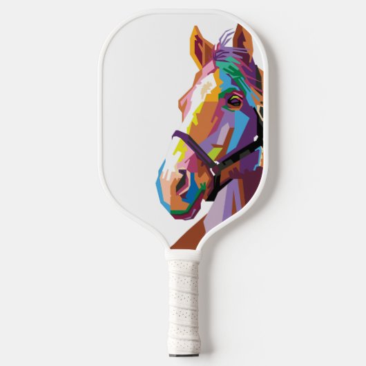 Kunst voor kleurrijke paarden Pop Pickleball Paddle (Voorkant)