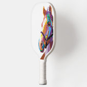 Kunst voor kleurrijke paarden Pop Pickleball Paddle (Links)