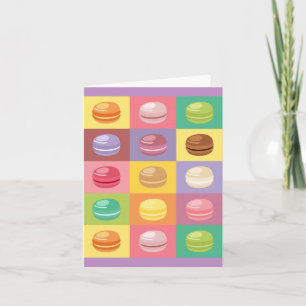 Kunst voor kleurrijke regenboogMacarons Pop Notitiekaartje