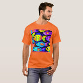 Kunst voor kleurrijke vispatronen t-shirt (Voorkant volledig)