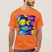 Kunst voor kleurrijke vispatronen t-shirt (Voorkant)