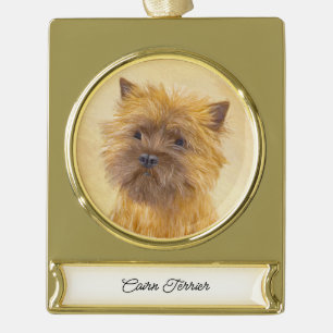 Kunst voor koeienwerpers - Kute Original Dog Art Verguld Banner Ornament