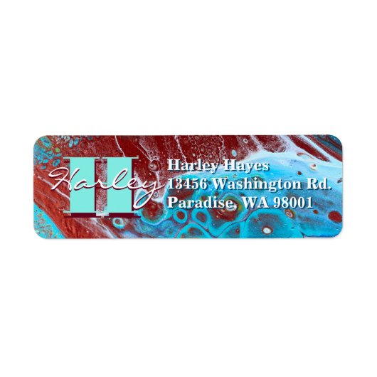 Kunst voor koperstroom en Blauwgroen acrylstroom Etiket (Voorkant)