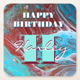 Kunst voor koperstroom en Blauwgroen acrylstroom Kartonnen Onderzetters