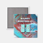 Kunst voor koperstroom en Blauwgroen acrylstroom Magneet (Voorkant / Achterkant)