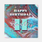 Kunst voor koperstroom en Blauwgroen acrylstroom Magneet (Voorkant)