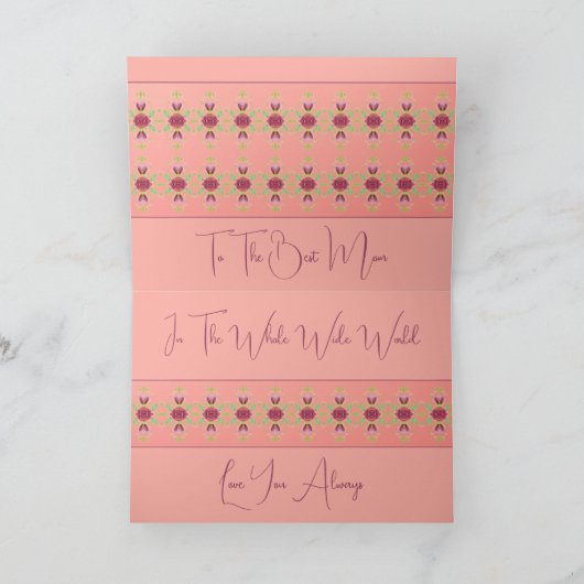 Kunst voor koraalPinks en Bourgogne Roos Kaart (Binnen)