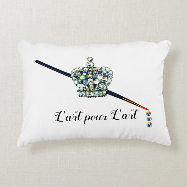 "Kunst voor kunst's sake!" Franse Accent Pillow Kussen (Voorkant)