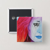 Kunst voor kunstschildering van de kunstschilder v vierkante button 5,1 cm (Voorkant /achterkant)