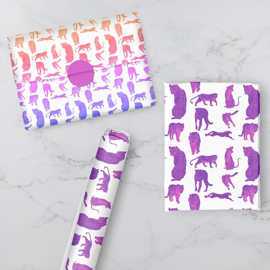 Kunst voor leeuwen en trekkers, warm roze, Paars,  Inpakpapier Vel