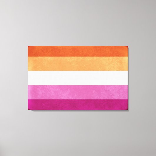 Kunst voor lesbische pride en steun voor vlaggenkl canvas afdruk (Voorkant)