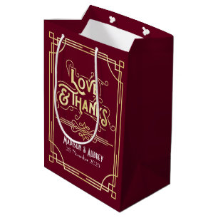 Kunst voor liefde en Bedankt Deco Wedding Gold Bou Medium Cadeauzakje