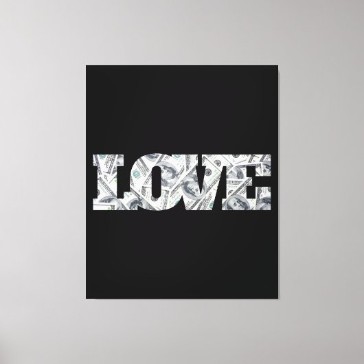 Kunst voor liefde en geld canvas afdruk (Voorkant)