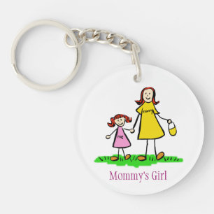 Kunst voor mama's meisjesfamilie karakteriseert aa sleutelhanger