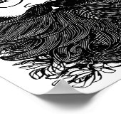 Kunst voor Man Beard Mustache Flowers Poster (Hoek)