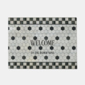 Kunst voor  marmer Hexagon Checkerboard Deurmat (Voorkant)