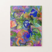 Kunst voor marmeren is blauw groen sinaasappel - m legpuzzel (Verticaal)