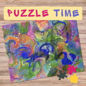 Kunst voor marmeren is blauw groen sinaasappel - m legpuzzel