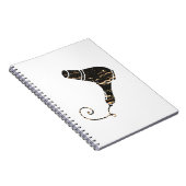 Kunst voor moderne zwarte en gouden haardroger notitieboek (Rechterzijde)