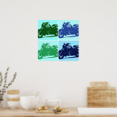 Kunst voor motorfietsen Pop Poster (Keuken)