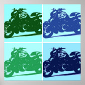 Kunst voor motorfietsen Pop Poster (Voorkant)