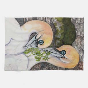Kunst voor Noordelijke Gannets Theedoek