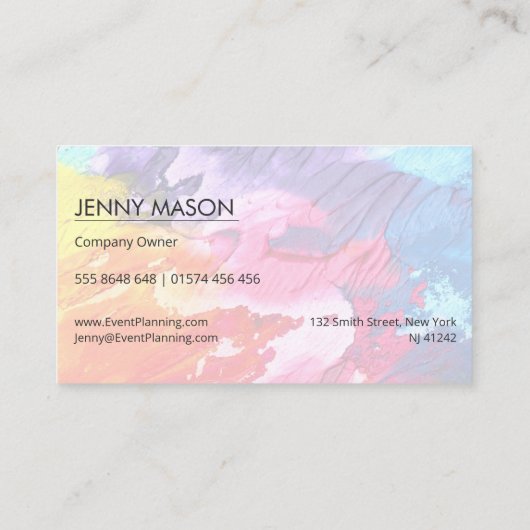 Kunst voor olieverf - Visitekaartje (Achterkant)