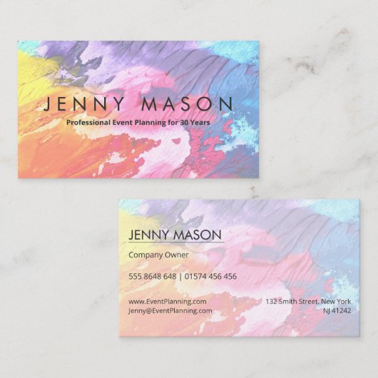 Kunst voor olieverf - Visitekaartje (Voorkant / Achterkant)