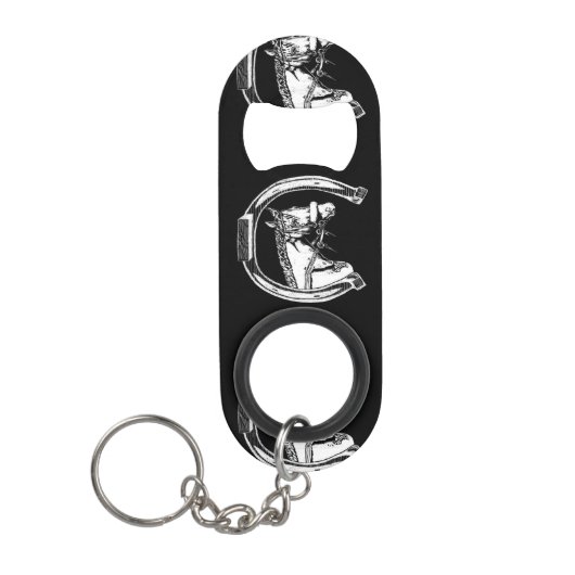 Kunst voor paarden en Hoefijzers Mini Flessenopener (Voorkant)