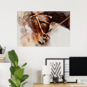 Kunst voor paardenWaterverf Poster (Thuiskantoor)