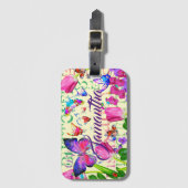 Kunst voor persoonlijke reiskleur met Butterfly Pa Bagagelabel (Voorkant (verticaal))