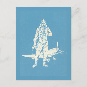 Kunst voor  piloten en vliegtuigen briefkaart