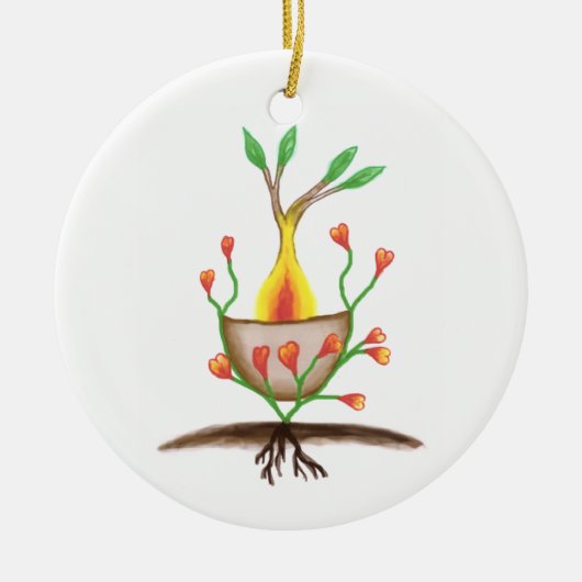 Kunst voor Plant van kinderen Keramisch Ornament (Voorkant)