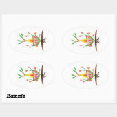 Kunst voor Plant van kinderen Ovale Sticker (Vel)