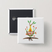 Kunst voor Plant van kinderen Vierkante Button 5,1 Cm (Voorkant /achterkant)