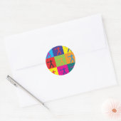 Kunst voor Pop Ronde Sticker (Envelop)