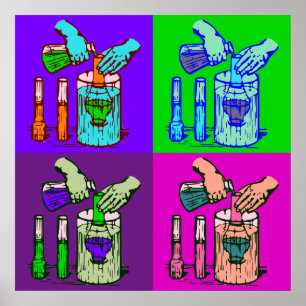 Kunst voor Pop voor chemische verdringing Poster