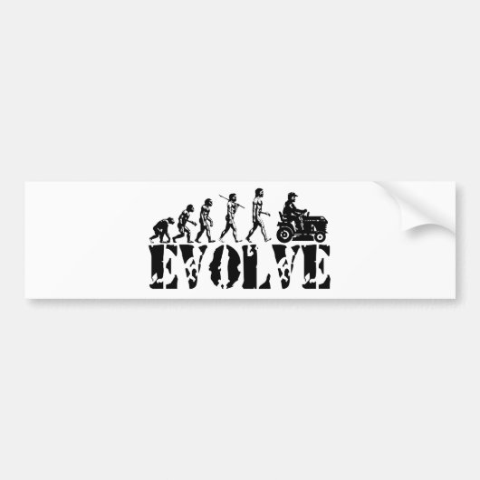 Kunst voor raceontwikkeling met tuintractor bumpersticker (Voorkant)