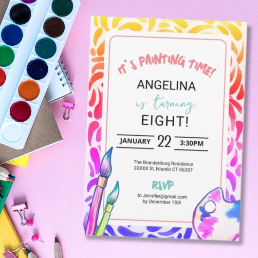 Kunst voor regenboog schilderen meisje van de Birt Kaart