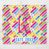 Kunst voor regenboogdiagonaal - lijnenpatroon bier etiket (Enkel label)