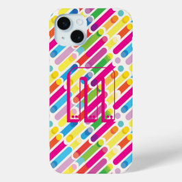 Kunst voor regenboogdiagonaal - lijnenpatroon iPhone 15 mini hoesje