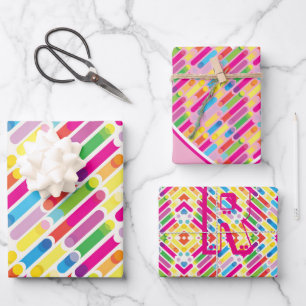 Kunst voor regenboogdiagonaal - lijnenpatroon inpakpapier vel