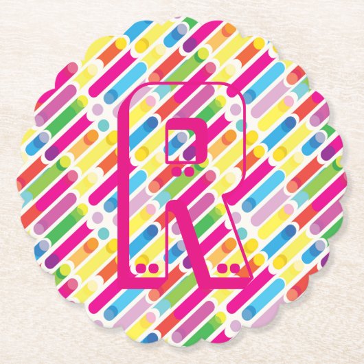 Kunst voor regenboogdiagonaal - lijnenpatroon kartonnen onderzetters (Voorkant)