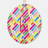 Kunst voor regenboogdiagonaal - lijnenpatroon keramisch ornament (Links)