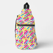 Kunst voor regenboogdiagonaal - lijnenpatroon sling bag (Voorkant)