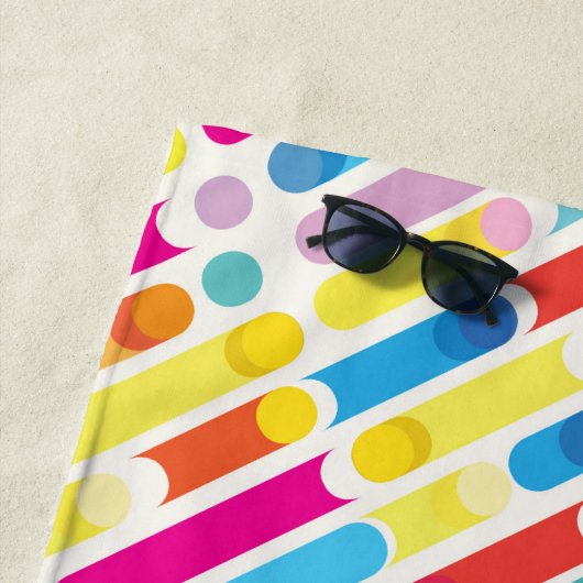 Kunst voor regenboogdiagonaal - lijnenpatroon strandlaken (In situ)