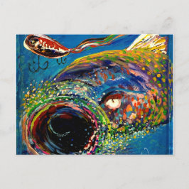 Kunst voor regenboogforel briefkaart